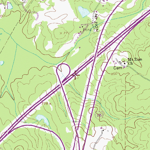 Topographic Map of Exit 5, GA