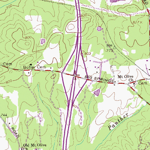 Topographic Map of Exit 15, GA