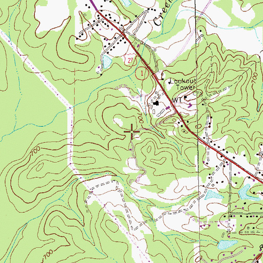 Topographic Map of Federal Hills, GA