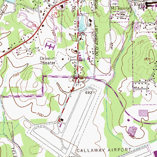 Topographic Map of Lagrange Fire Department Station 2, GA