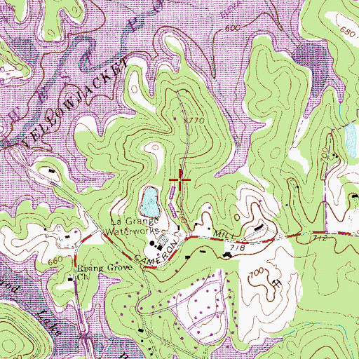Topographic Map of Foxcroft, GA