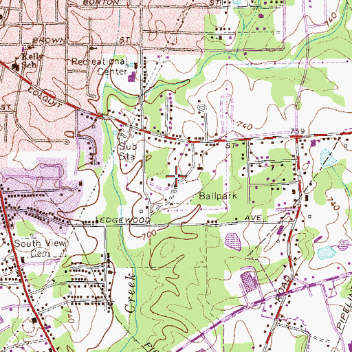 Topographic Map of Greenwich Woods Estates, GA