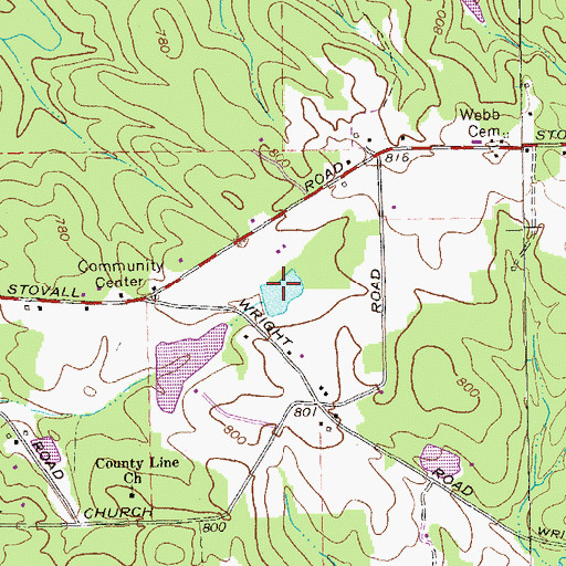 Topographic Map of Hambrick Lake, GA