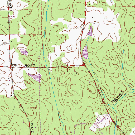 Topographic Map of Hamby Cemetery, GA