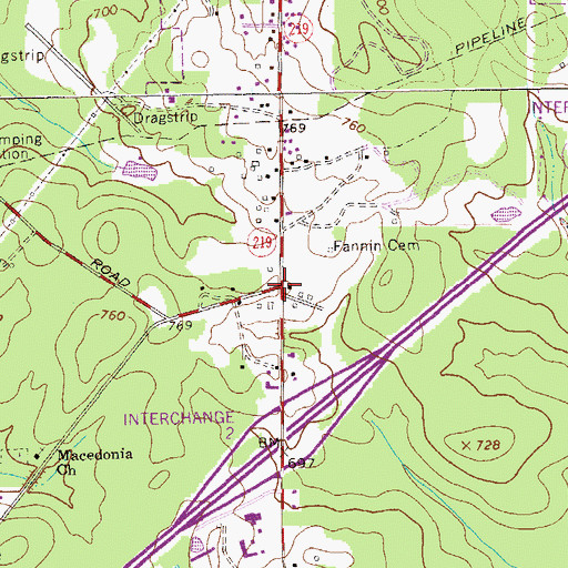 Topographic Map of Handleys Store (historical), GA
