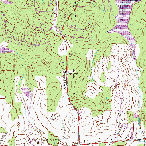 Topographic Map of Lake Forest Hills, GA
