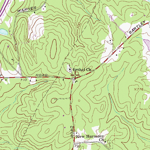 Topographic Map of Lebanon Church (historical), GA