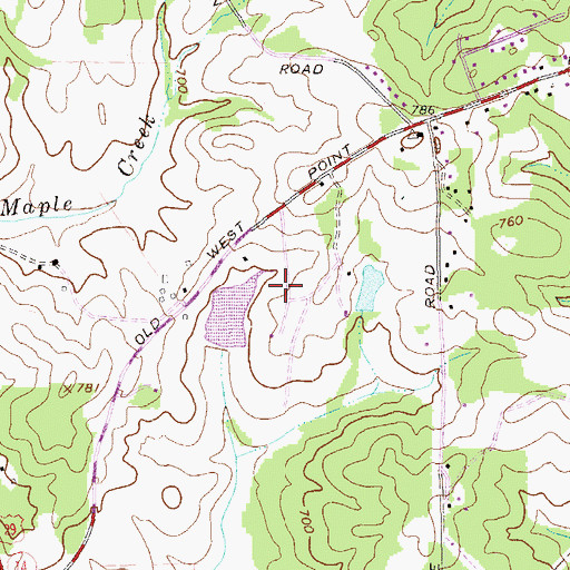 Topographic Map of Maplecreek Hills, GA