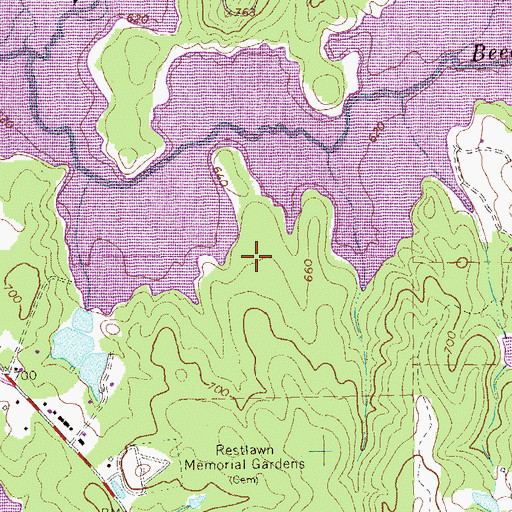 Topographic Map of Moss Creek, GA