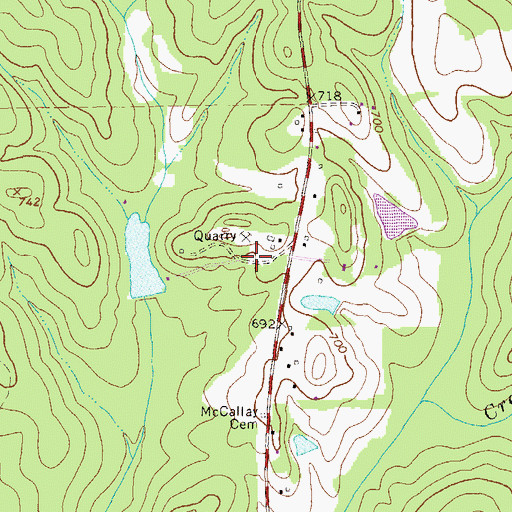 Topographic Map of Old Chimney, GA