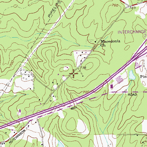 Topographic Map of Pine View School (historical), GA
