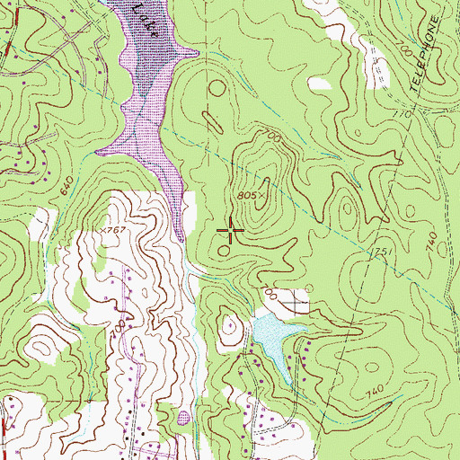 Topographic Map of Pinehaven Estates, GA
