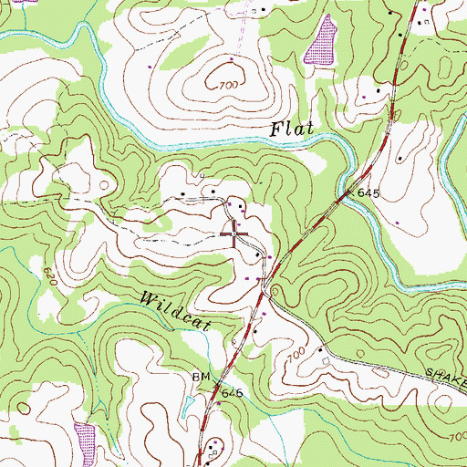 Topographic Map of Pioneer Village, GA