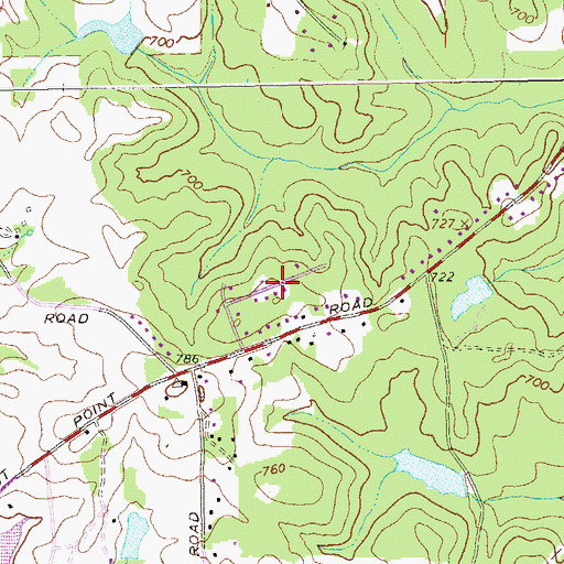 Topographic Map of Raby Woods, GA