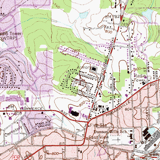 Topographic Map of Riverview, GA