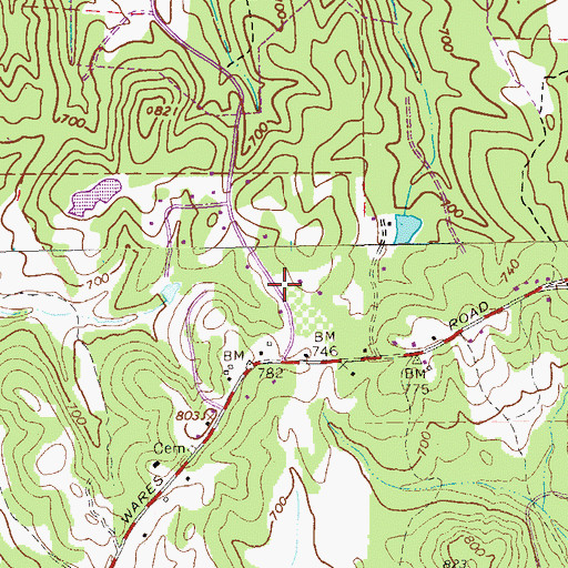 Topographic Map of Riverwood, GA