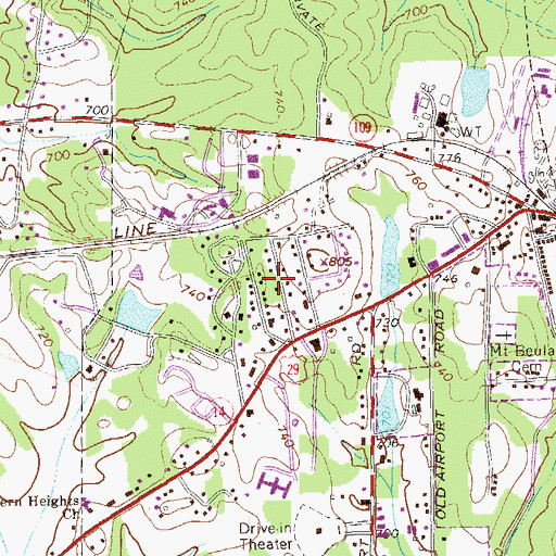 Topographic Map of Rockwell Estates, GA
