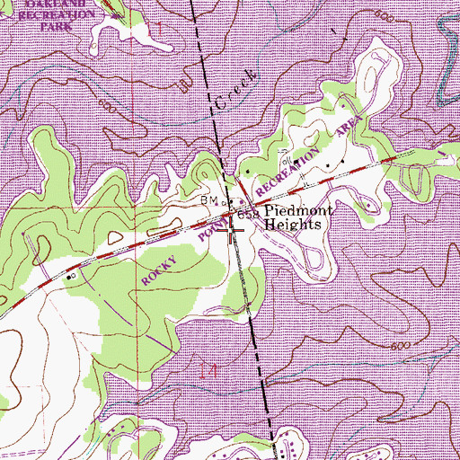 Topographic Map of Rocky Point Recreational Area, GA