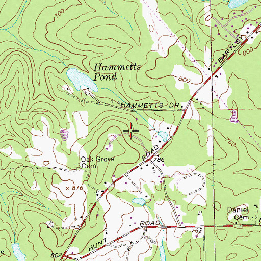 Topographic Map of South Pine Ranchettes, GA