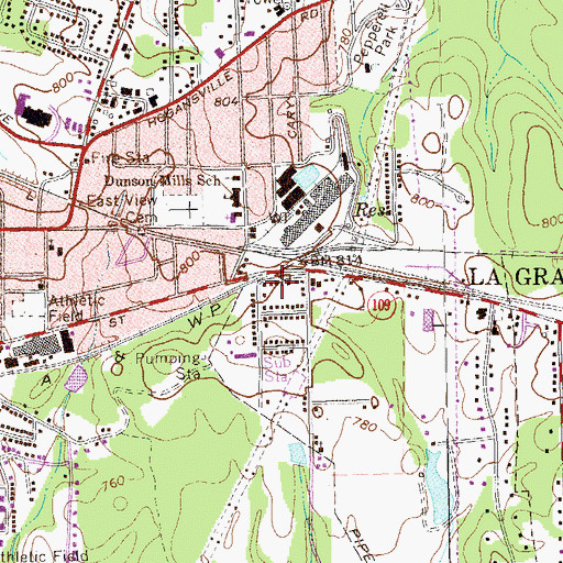Topographic Map of Sunnyside Church, GA