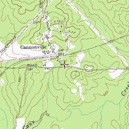 Topographic Map of Thankful Church, GA