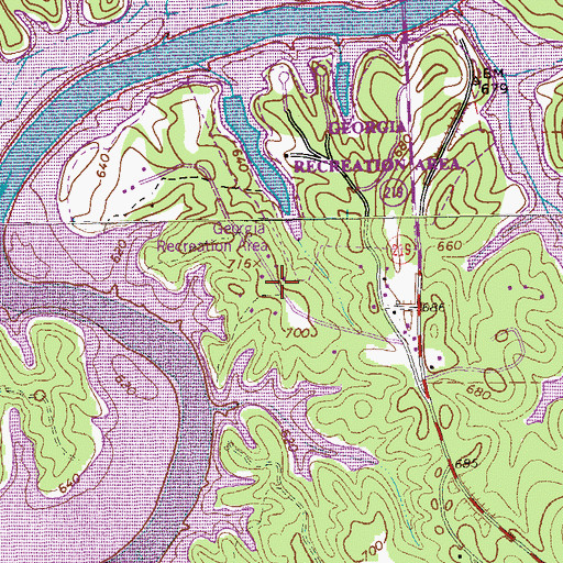 Topographic Map of The Crossings, GA