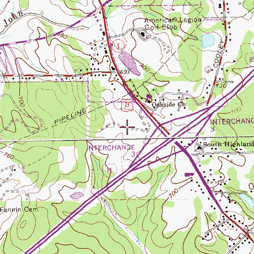 Topographic Map of Troup County High School, GA