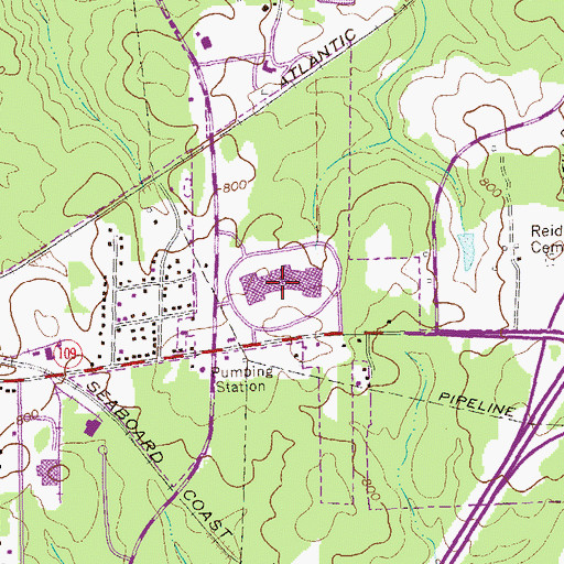 Topographic Map of West Georgia Commons Shopping Center, GA