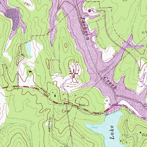Topographic Map of Wildwood, GA
