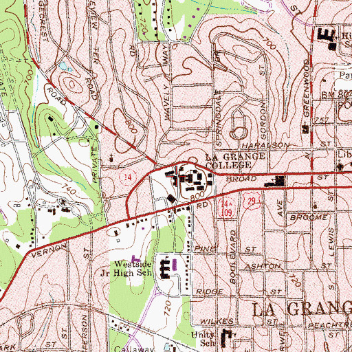 Topographic Map of William H Turner Hall, GA