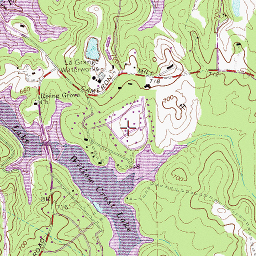 Topographic Map of Willowcrest, GA