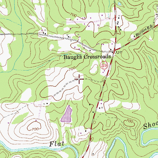 Topographic Map of Wood Valley, GA