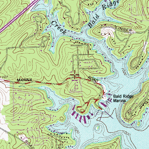 Topographic Map of Bald Ridge Chapel, GA