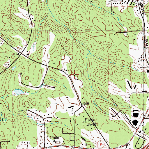 Topographic Map of Bennett Business Park, GA