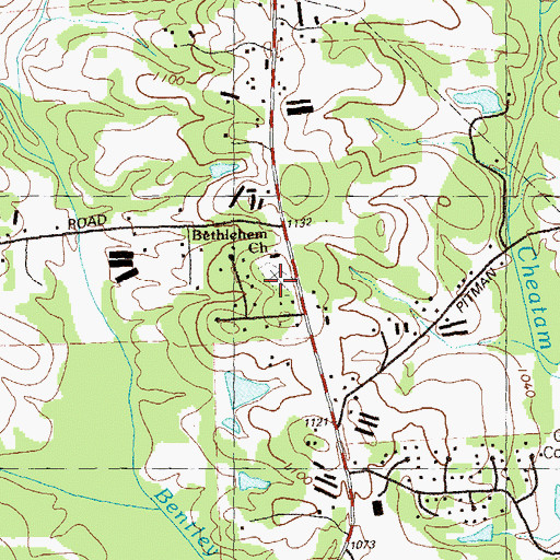 Topographic Map of Bethlehem Cemetery, GA