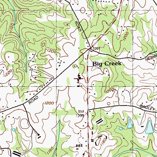 Topographic Map of Big Creek Elementary School, GA