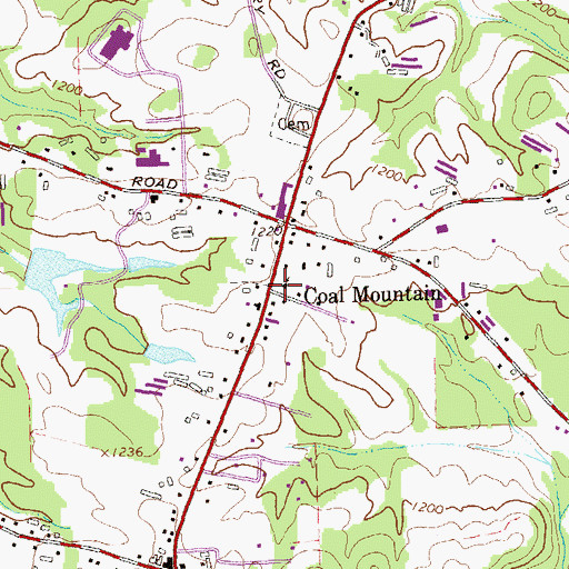 Topographic Map of Coal Mountain Church, GA