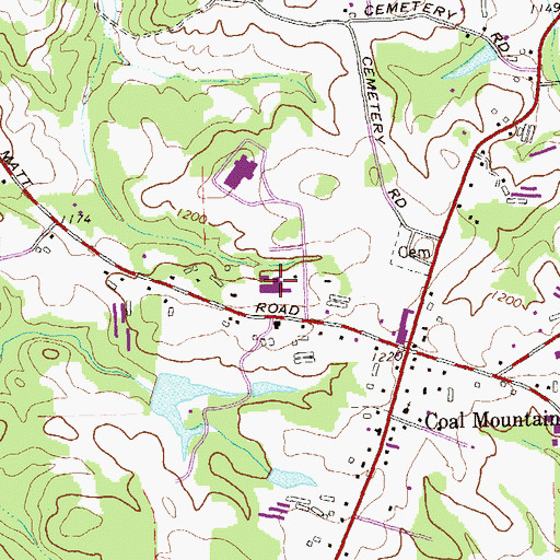 Topographic Map of Coal Mountain Elementary School, GA