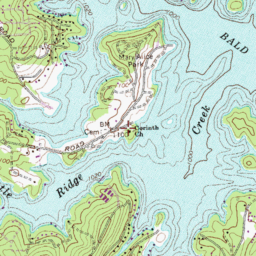 Topographic Map of Corinth School (historical), GA
