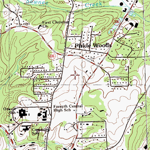Topographic Map of Cumming Elementary School, GA