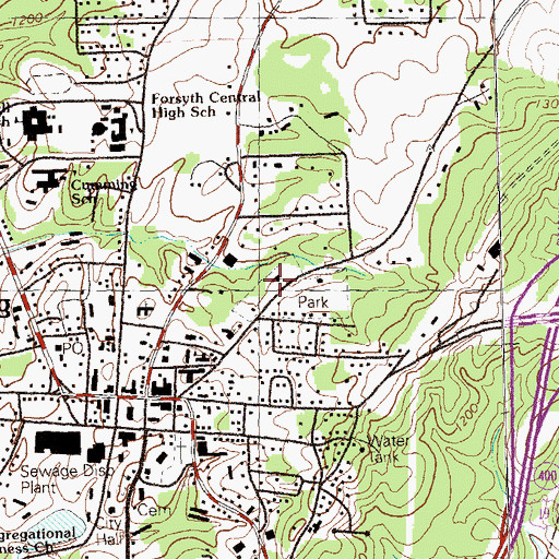 Topographic Map of Cumming First Methodist Church, GA