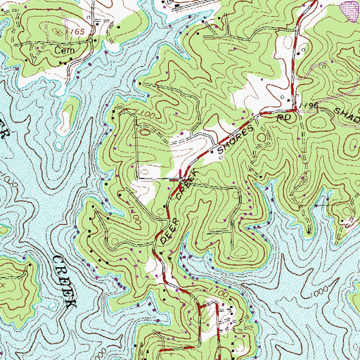 Topographic Map of Deer Creek Shores Presbyterian Church, GA