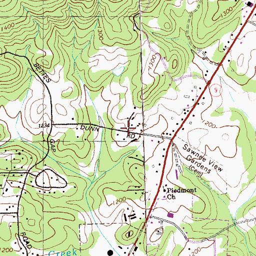 Topographic Map of Dunn, GA