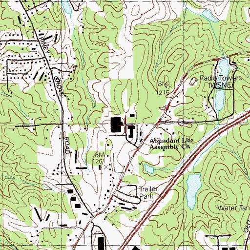 Topographic Map of Forsyth Industrial Park, GA