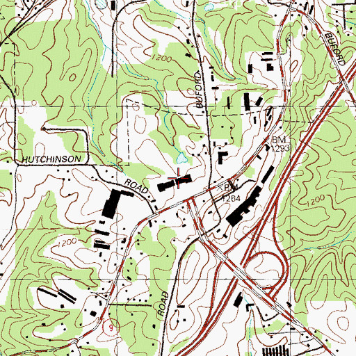 Topographic Map of Lanier Crossing Shopping Center, GA