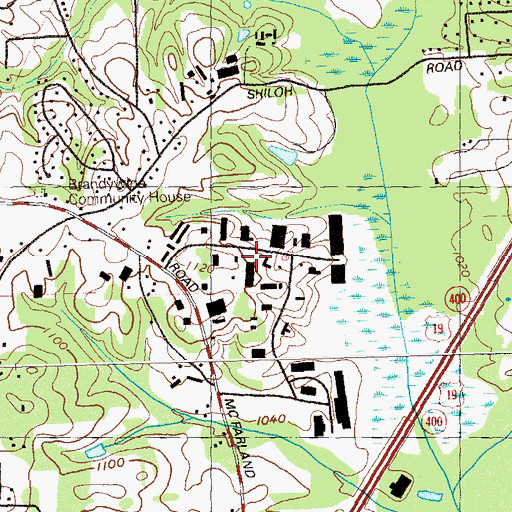Topographic Map of McFarland Four Hundred Industrial Park, GA