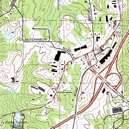 Topographic Map of Merchants Square Shopping Center, GA