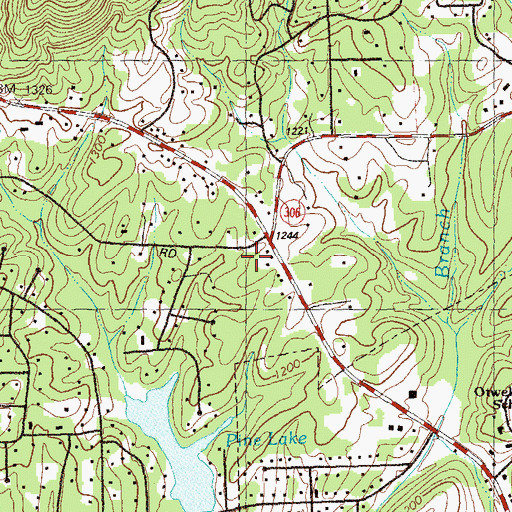 Topographic Map of North Cumming Corners Shopping Center, GA