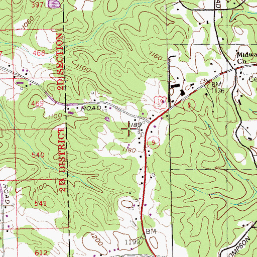 Topographic Map of North Industrial Park, GA
