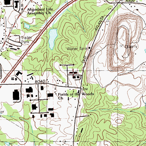 Topographic Map of Northgate Four Hundred Industrial Park, GA